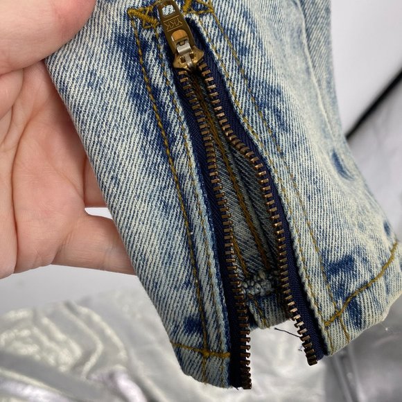 Vintage Jordache acid wash jeans size 7 0 24" tapered zipper ankle Y2K 90s - Picture 8 of 11